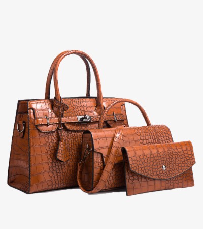 New autumn/winter crocodile print handbag fashion trend diagonal bag - Brown
