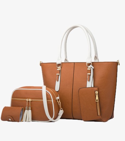 New fashion women's bag Fashion color matching bag - Brown