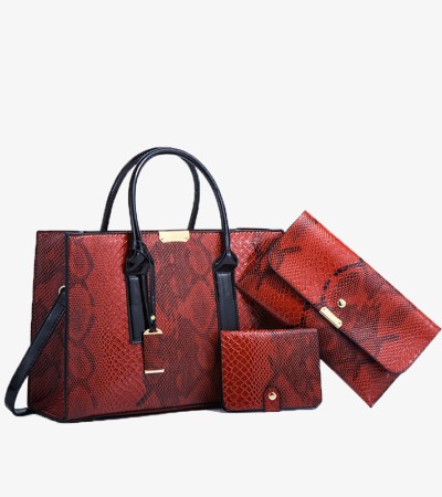 New snakeskin print women's bag fashion trend diagonal handbag - red